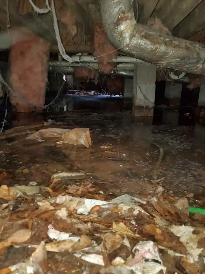 Crawl space flood assessment for Commercial Water Damage Restoration in Rawlins